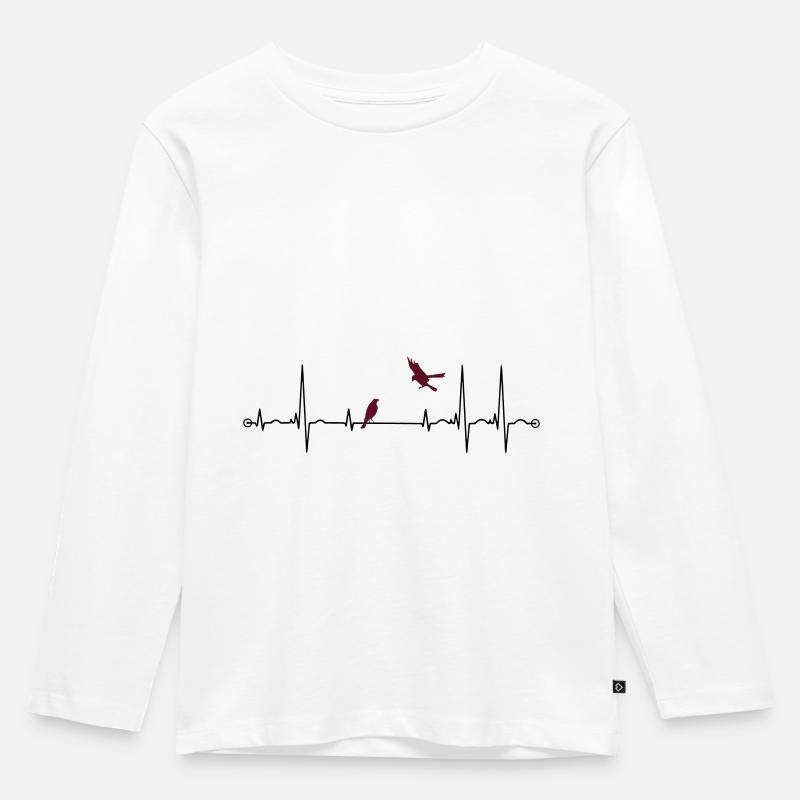 Puls mit Raben - Kinder Premium Bio Langarmshirt - Weiß