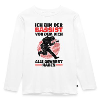 Ich bin der Bassist lustiger E-Bass Spruch - Kinder Premium Bio Langarmshirt - Weiß - Vorne - AI Model Kid Female (0cm)