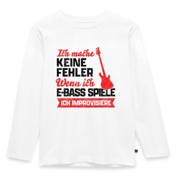 Bassisten machen keine Fehler E-Bass Spruch - Kinder Premium Bio Langarmshirt - Weiß - Vorne - AI Model Kid Female (0cm)