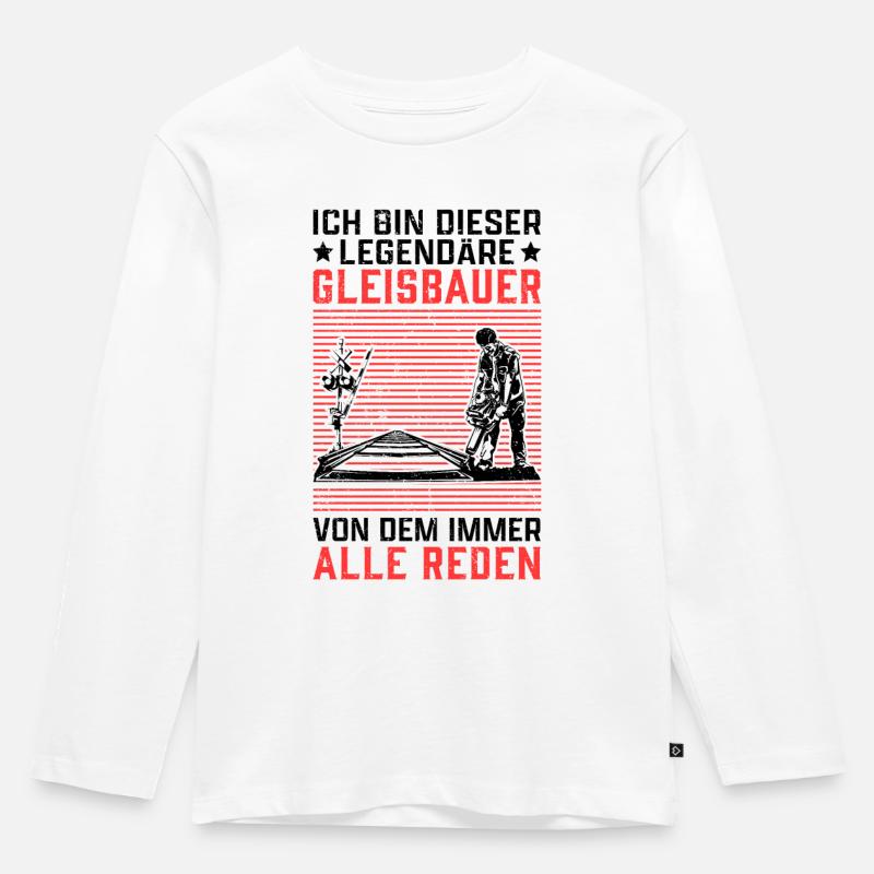 Legendärer Gleisbauer Gleisbau Weichenmechaniker - Kinder Premium Bio Langarmshirt - Weiß