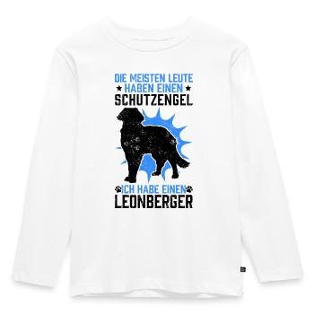Glückspilze haben einen Leonberger Leonberg Hund - Kinder Premium Bio Langarmshirt - Weiß - Vorne - AI Model Kid Female (0cm)