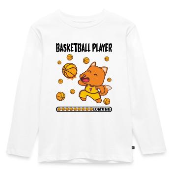 Joueur de basket-ball chargeant Basketballer Fox Playing - T-shirt manches longues Premium Enfant - blanc - Devant - AI Model Kid Female (0cm)