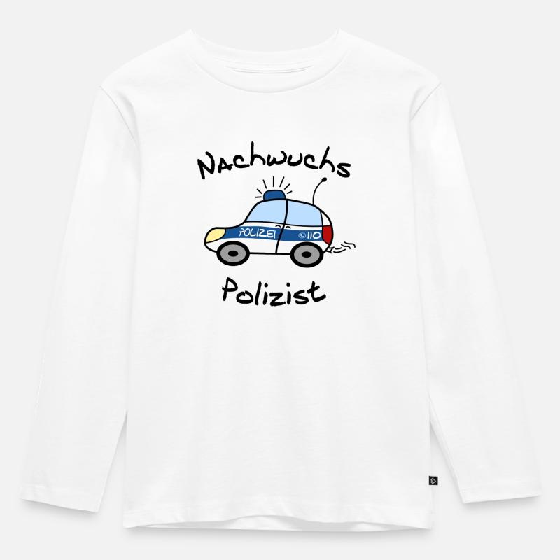 Nachwuchs Polizist - Kinder Premium Bio Langarmshirt - Weiß