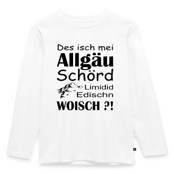 Allgäu Dialekt Berge wandern Natur Alpen - Kinder Premium Bio Langarmshirt - Weiß - Vorne - AI Model Kid Female (0cm)
