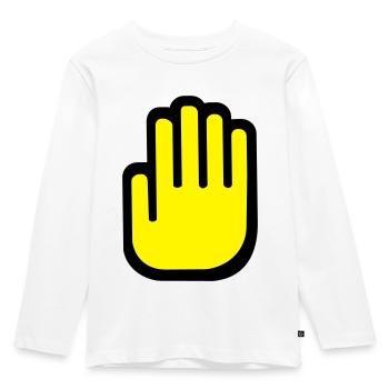 Hand - Kinder Premium Bio Langarmshirt - Weiß - Vorne - AI Model Kid Female (0cm)