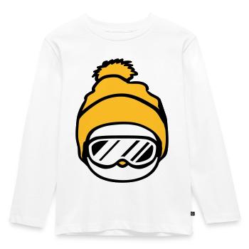 kueken kopf gesicht schnee winter vogel spass renn - Kids' Premium Longsleeve Shirt - white - Front - AI Model Kid Female (0cm)
