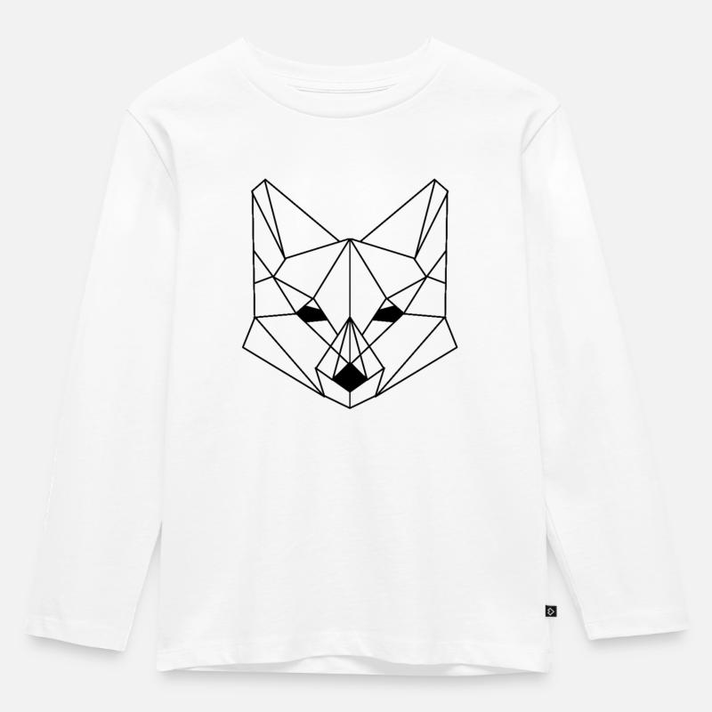 Fox - Kinder Premium Bio Langarmshirt - Weiß
