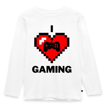 I Love Gaming - Kinder Premium Bio Langarmshirt - Weiß - Vorne - AI Model Kid Female (0cm)