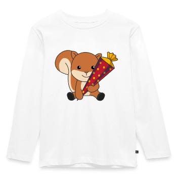 École d’écureuils Scolarisation 2021 Écolier - T-shirt manches longues Premium Enfant - blanc - Devant - AI Model Kid Female (0cm)