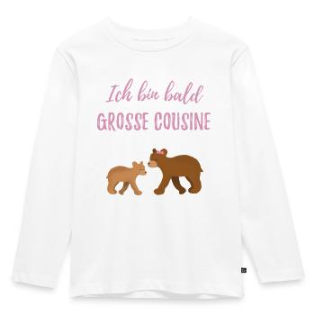 Bald grosse Cousine / werde große Cousine - Kinder Premium Bio Langarmshirt - Weiß - Vorne - AI Model Kid Female (0cm)