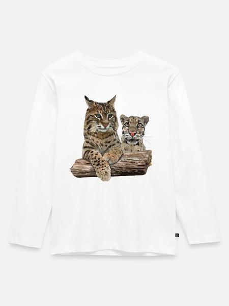 Luchs und Nebelparder - Kinder Premium Bio Langarmshirt - Weiß