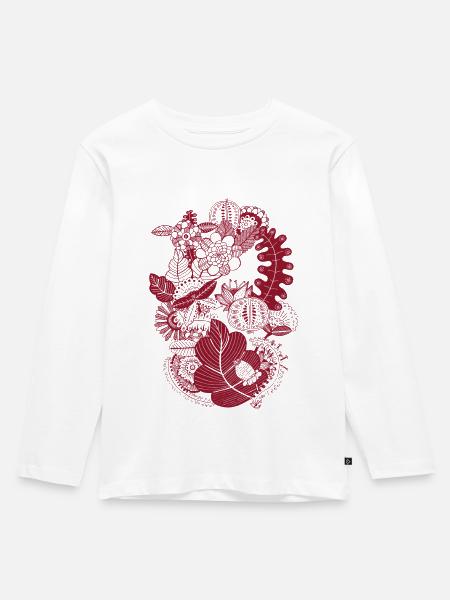 Indischer Sommer - Kinder Premium Bio Langarmshirt - Weiß