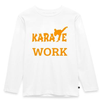 Karate - Kinder Premium Bio Langarmshirt - Weiß - Vorne - AI Model Kid Female (0cm)