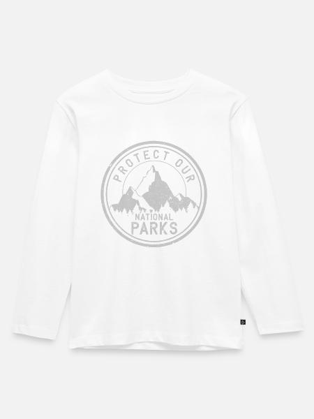 National Park - Kinder Premium Bio Langarmshirt - Weiß