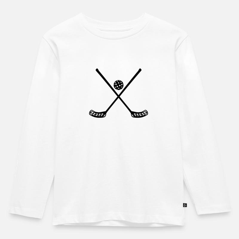 Floorball , perfektes Geschenk, Geburtstag, - Kinder Premium Bio Langarmshirt - Weiß