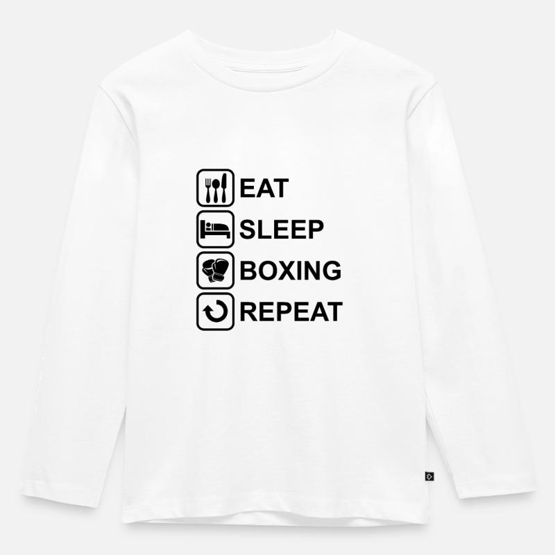 Boxsport - Kinder Premium Bio Langarmshirt - Weiß