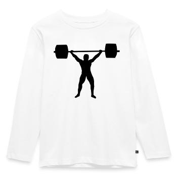 Weight lifting - Kids' Premium Longsleeve Shirt - white - Front - AI Model Kid Female (0cm)