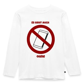 Handy stopp - Kinder Premium Bio Langarmshirt - Weiß - Vorne - AI Model Kid Female (0cm)