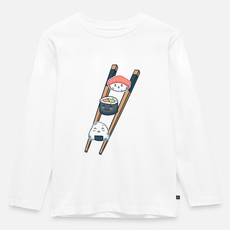 Sushi - Kinder Premium Bio Langarmshirt - Weiß