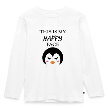 This is My Happy Face Penguin Gift - Kids' Premium Longsleeve Shirt - white - Front - AI Model Kid Female (0cm)