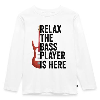 E-Bass Bass Bassist Bass-Gitarrist Geschenk - Kinder Premium Bio Langarmshirt - Weiß - Vorne - AI Model Kid Female (0cm)