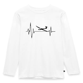 Segelflieger Herzschlag Segelflugzeug - Kinder Premium Bio Langarmshirt - Weiß - Vorne - AI Model Kid Female (0cm)