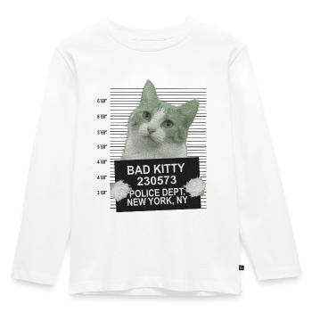 Bad kitty - Kids' Premium Longsleeve Shirt - white - Front - AI Model Kid Female (0cm)