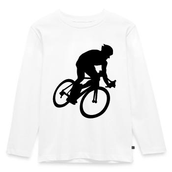 Biker, radfahren, radfahrer - Kinder Premium Bio Langarmshirt - Weiß - Vorne - AI Model Kid Female (0cm)
