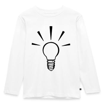 Glühbirne Idee 1farbig - Kinder Premium Bio Langarmshirt - Weiß - Vorne - AI Model Kid Female (0cm)