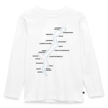 Lac Majeur avec des endroits - T-shirt manches longues Premium Enfant - blanc - Devant - AI Model Kid Female (0cm)