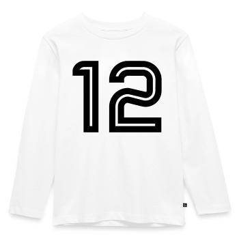 12 Inline - T-shirt manches longues Premium Enfant - blanc - Devant - AI Model Kid Female (0cm)