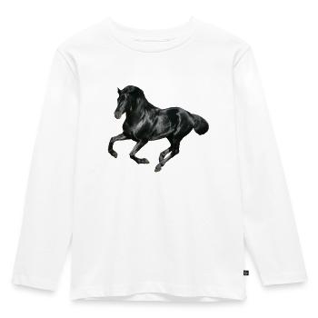 cheval - T-shirt manches longues Premium Enfant - blanc - Devant - AI Model Kid Female (0cm)
