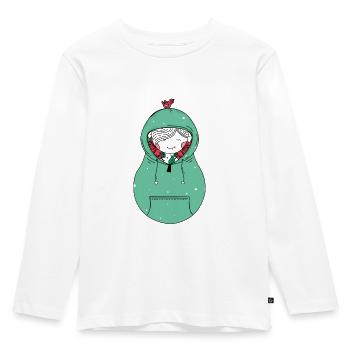 Cool Matroschka Vogel Russland Russisch Winter - Kinder Premium Bio Langarmshirt - Weiß - Vorne - AI Model Kid Female (0cm)