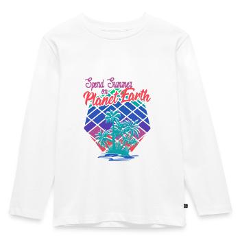 Passez l'été sur la planète Terre! été - T-shirt manches longues Premium Enfant - blanc - Devant - AI Model Kid Female (0cm)