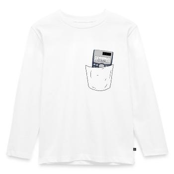 Shirt pocket calculator - Kids' Premium Longsleeve Shirt - white - Front - AI Model Kid Female (0cm)
