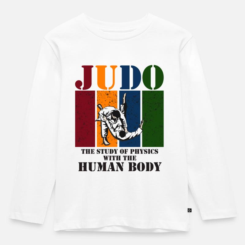 Judo - Kinder Premium Bio Langarmshirt - Weiß