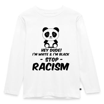 Antirassismus - Kinder Premium Bio Langarmshirt - Weiß - Vorne - AI Model Kid Female (0cm)