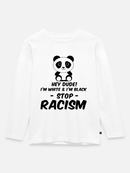 Antirassismus - Kinder Premium Bio Langarmshirt - Weiß