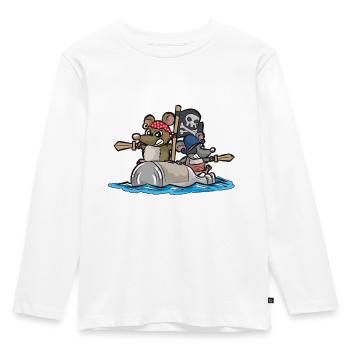 PIRATS Piraten Ratten Mäuse Piratenschiff Pirat - Kinder Premium Bio Langarmshirt - Weiß - Vorne - AI Model Kid Female (0cm)