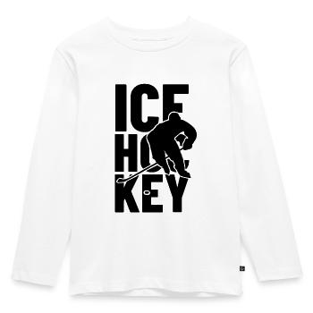 icehockey - Eishockey Shirt mit Eishockeyspieler - Kinder Premium Bio Langarmshirt - Weiß - Vorne - AI Model Kid Female (0cm)