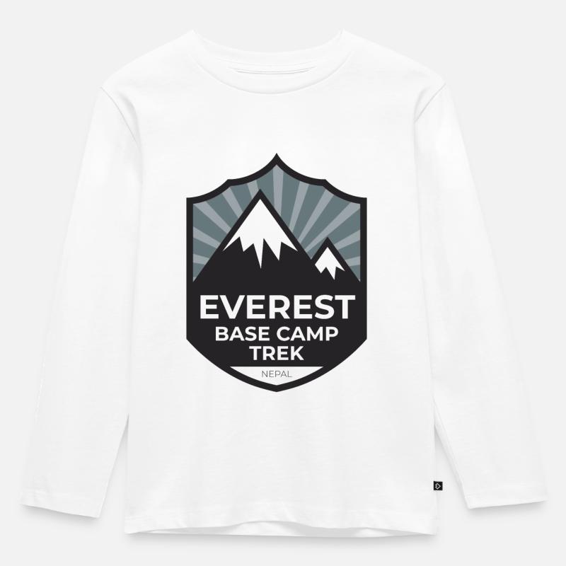 Mount Everest Base Camp Trek - Nepal - Kinder Premium Bio Langarmshirt - Weiß