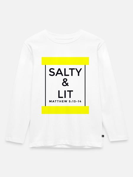 Salz und Licht sein - Christlich - Kinder Premium Bio Langarmshirt - Weiß