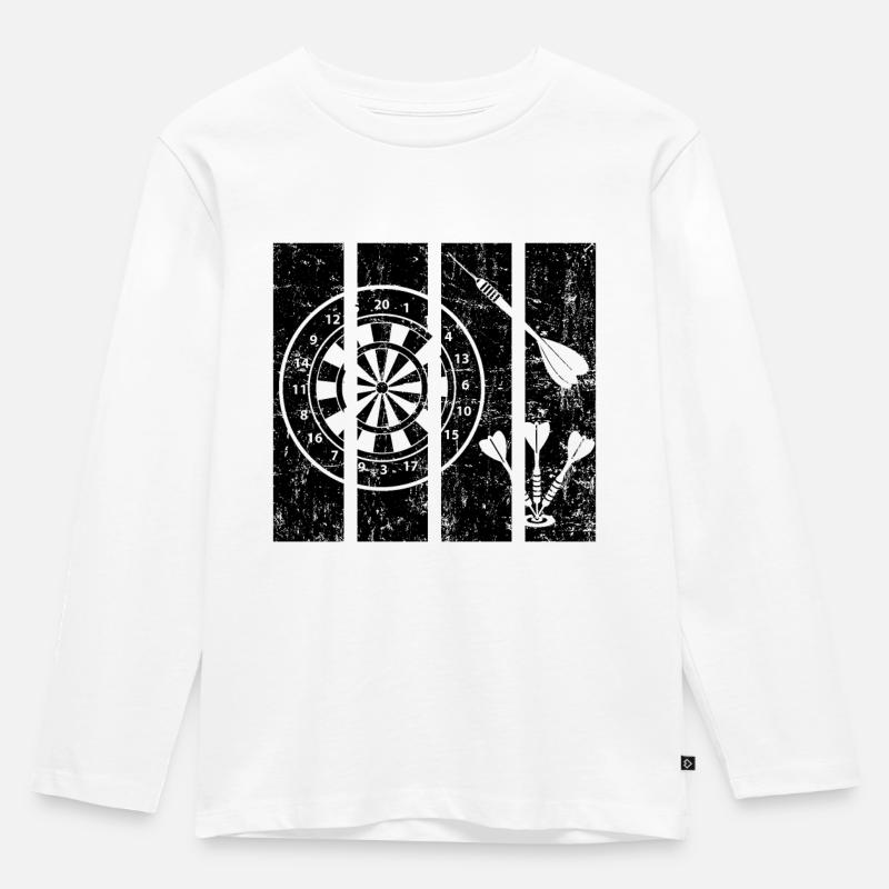 Dart - Kinder Premium Bio Langarmshirt - Weiß