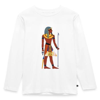 Antikes Ägypten - Kinder Premium Bio Langarmshirt - Weiß - Vorne - AI Model Kid Female (0cm)