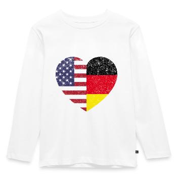 USA Germany America Flag Gift - Kids' Premium Longsleeve Shirt - white - Front - AI Model Kid Female (0cm)