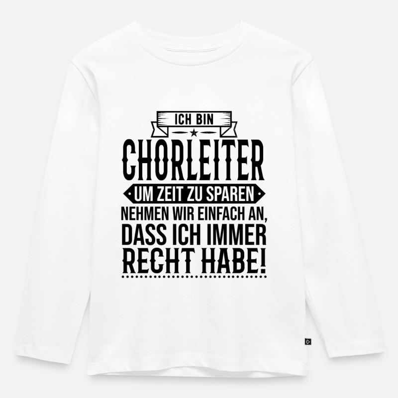 Chorleiter Dirigent Chor Gesangschor - Kinder Premium Bio Langarmshirt - Weiß