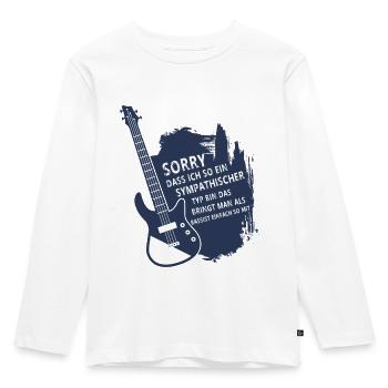 Bassist Bassisten Bassspieler E-Bass Geschenk - Kinder Premium Bio Langarmshirt - Weiß - Vorne - AI Model Kid Female (0cm)