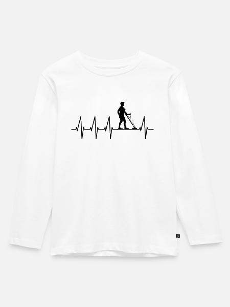 Metalldetektor - Kinder Premium Bio Langarmshirt - Weiß