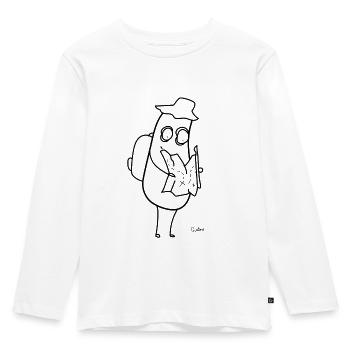 Chillions Tourist - Kids' Premium Longsleeve Shirt - white - Front - AI Model Kid Female (0cm)