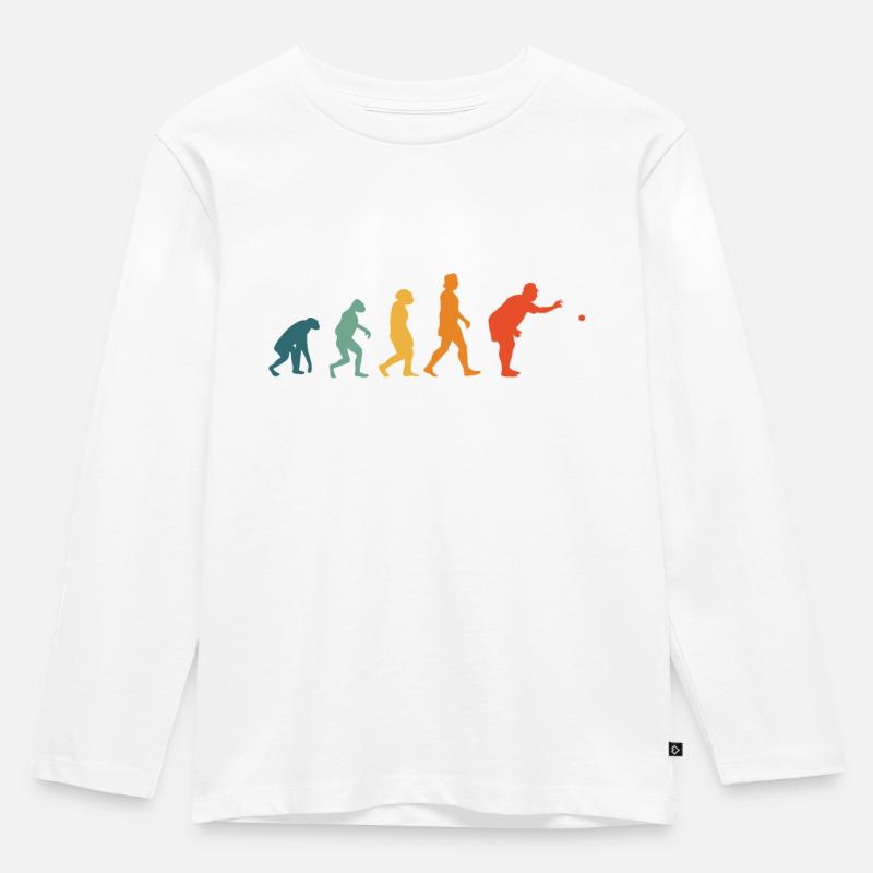 Boccia Evolution Retro Boule Petanque - Kids' Premium Longsleeve Shirt - white